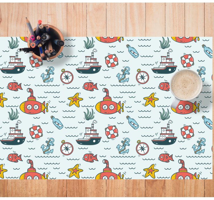 Colorful sailboats pattern nautical kids placemat - TenStickers
