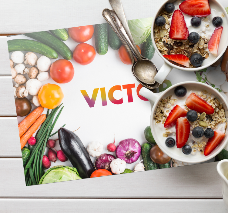 Customisable name with vegetables placemats - TenStickers