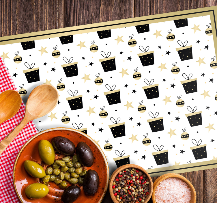Elegant gift box pattern Christmas placemats - TenStickers