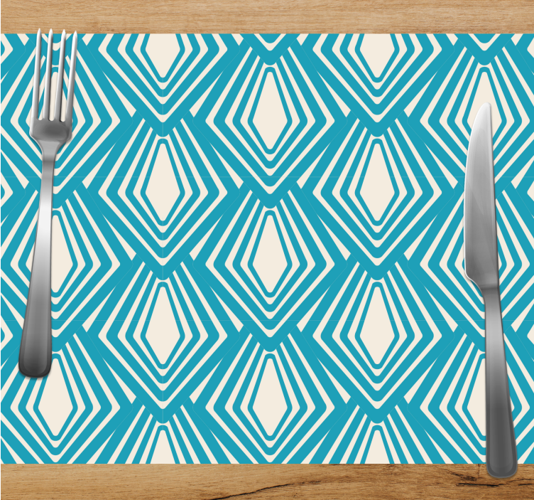 Geometric blue pattern modern placemats - TenStickers