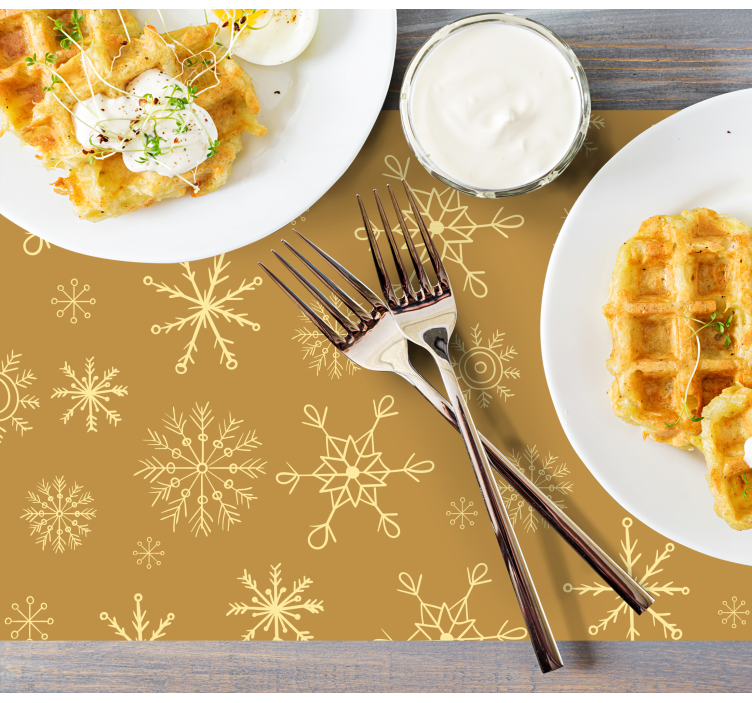 Golden Snowflakes Christmas placemats - TenStickers
