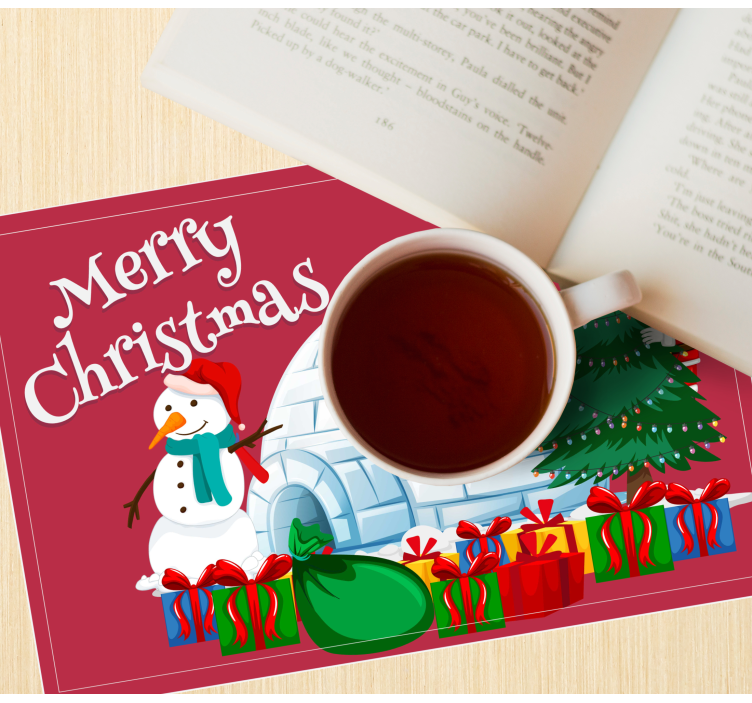 Holiday motifs and text Christmas placemats - TenStickers
