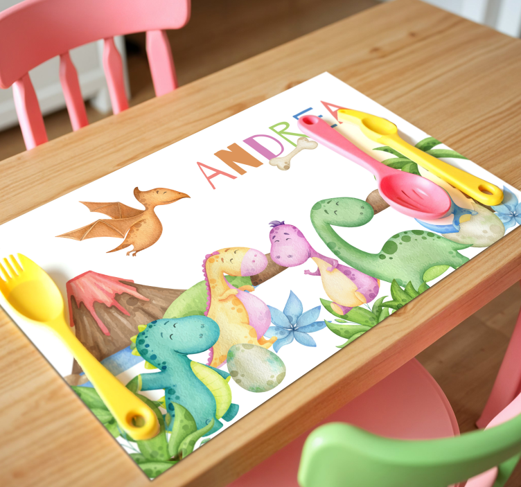 Jurassic scene Personalised placemats - TenStickers