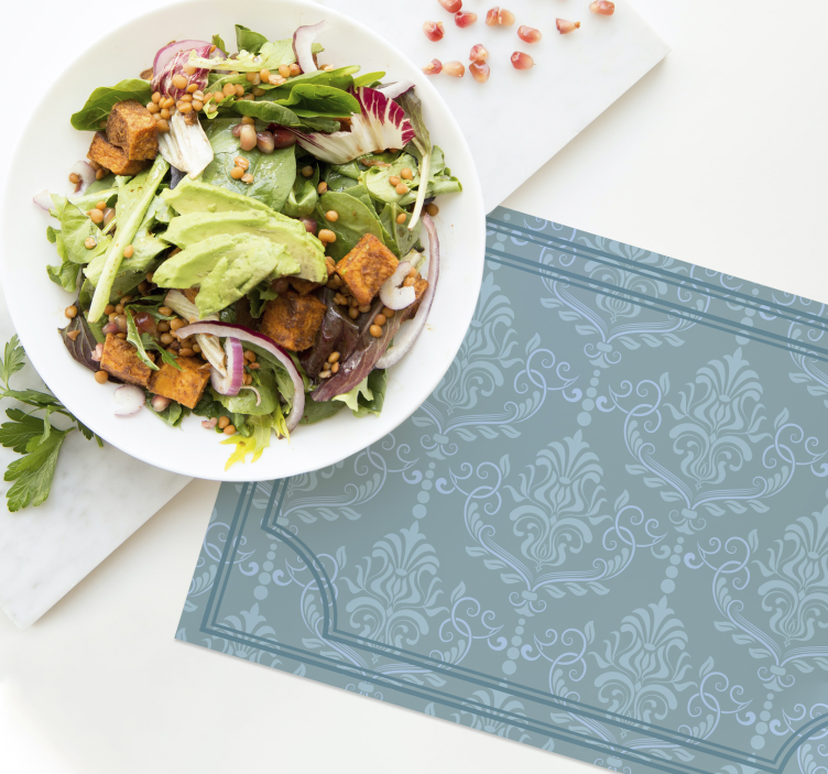 Blue floral baroque elegant placemats - TenStickers
