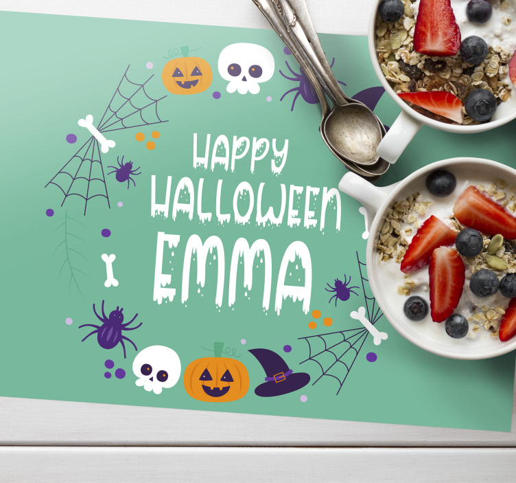 personalized happy halloween Other colors mats - TenStickers