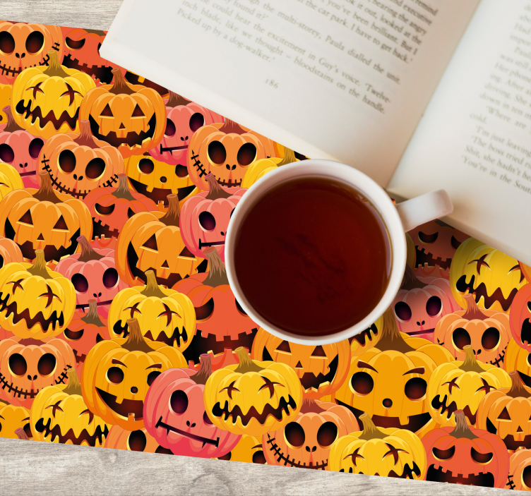 Pumpkin Art Collection Halloween placemats - TenStickers