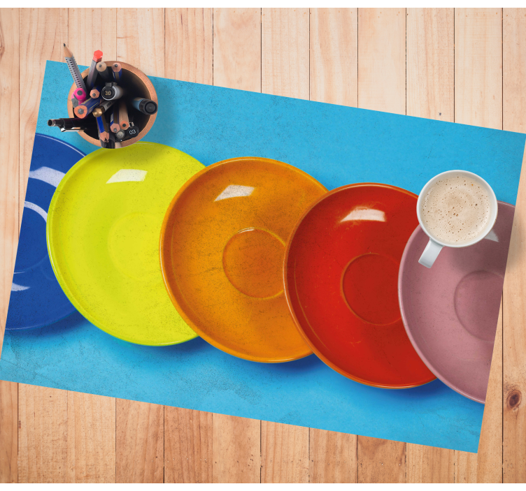 Rainbow coloured plates vinyl placemats - TenStickers