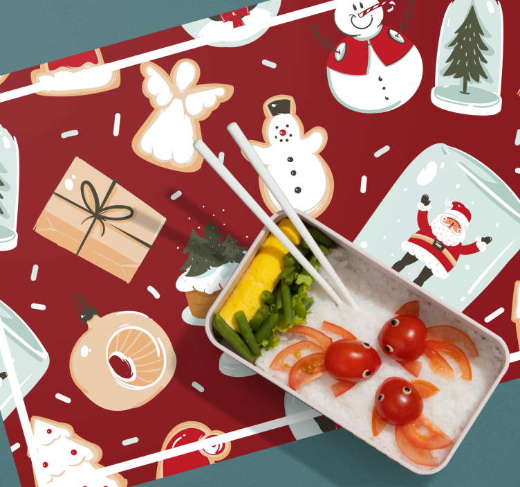 Red Christmas motif Christmas placemats - TenStickers