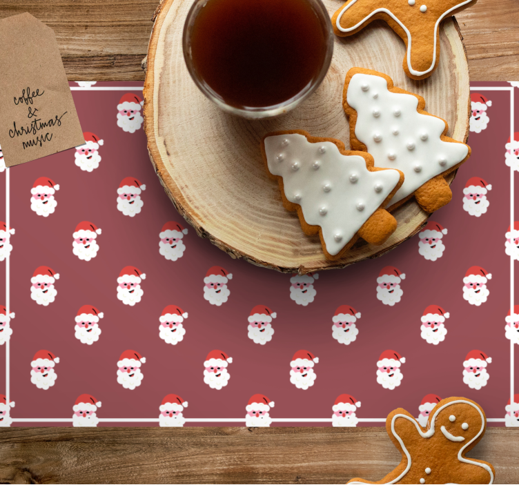 Santa Claus red pattern placemats - TenStickers
