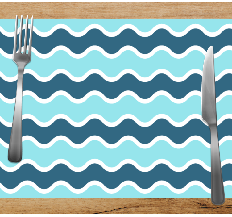 Shades of blue waves elegant placemats - TenStickers