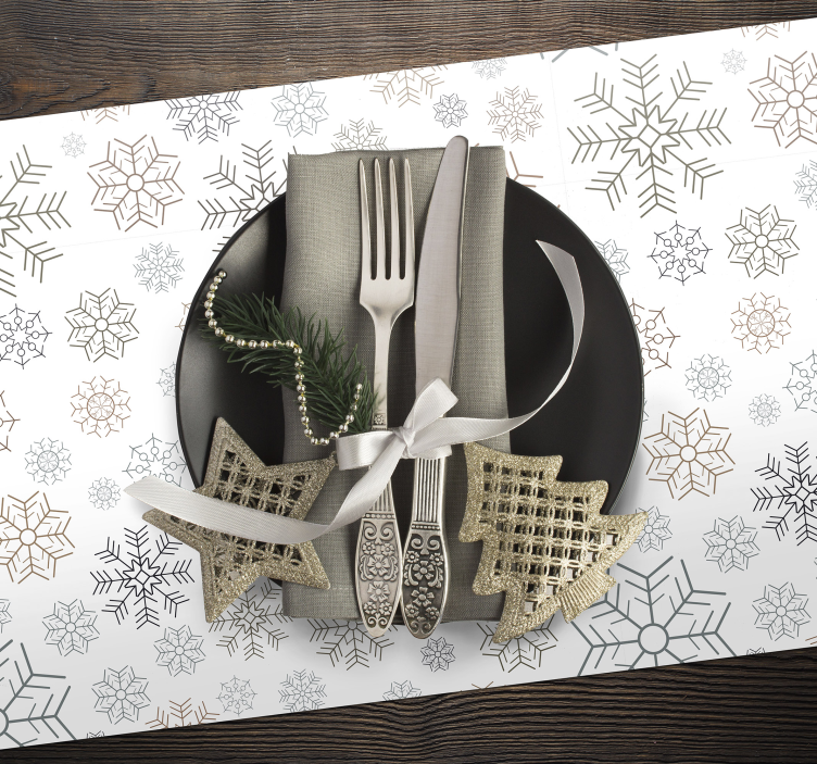 Snowflakes pattern Christmas placemats - TenStickers