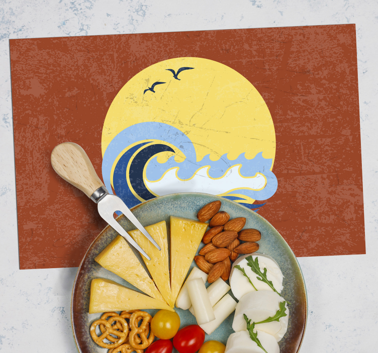 Sun, Beach and Wave 70's sun placemats - TenStickers
