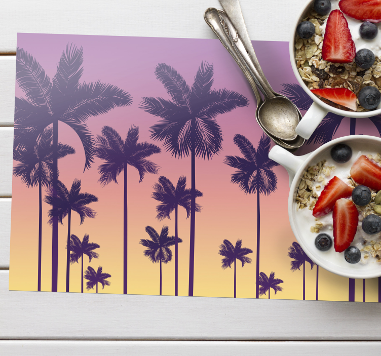 Sunset Palms 70's sun placemats - TenStickers