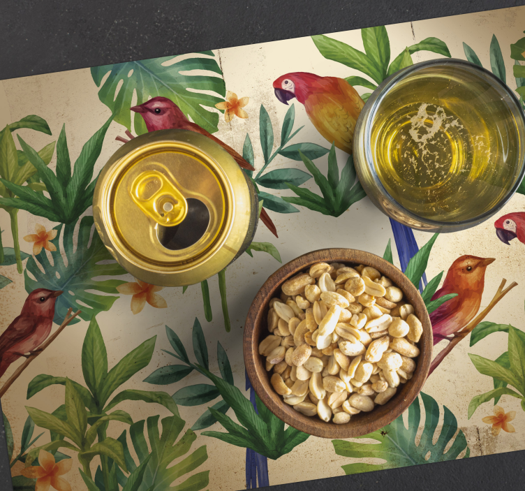 Tropical parrot original vinyl placemats - TenStickers