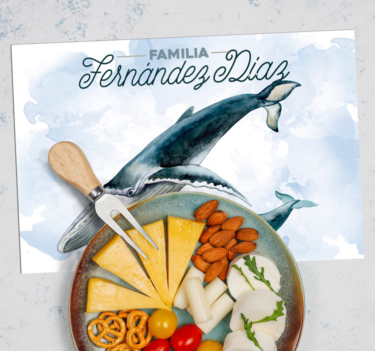Whale family fish placemats - TenStickers
