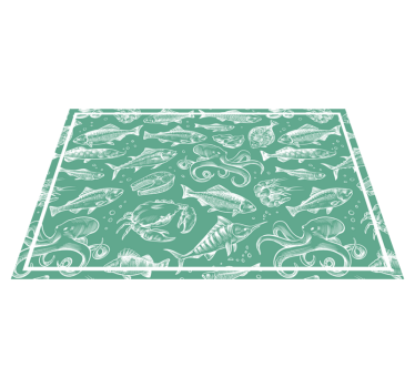 Sketch fish hand draw fish vinyl placemats - TenStickers