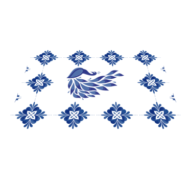 Delftware peacock  original vinyl placemats - TenStickers