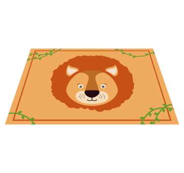 Cute lion drawing kids table mat - TenStickers
