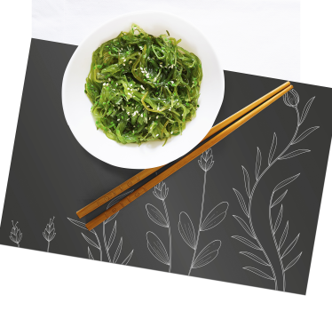 Back background with elegant plants elegant placemats - TenStickers