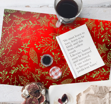 Christmas placemats in festive red floral - TenStickers