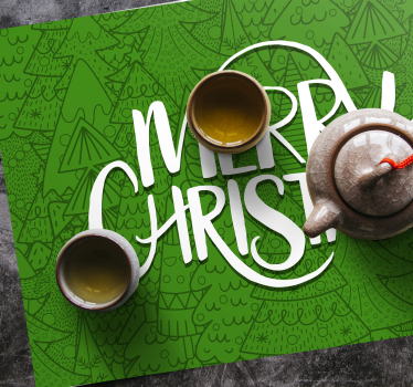 Christmas placemats merry holiday wishes - TenStickers