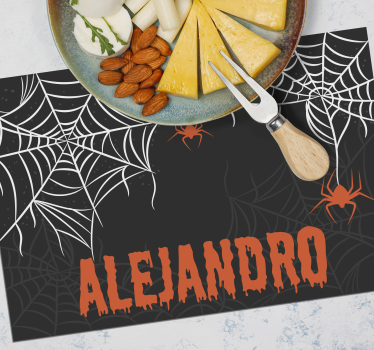 Halloween placemats creepy spider webs - TenStickers