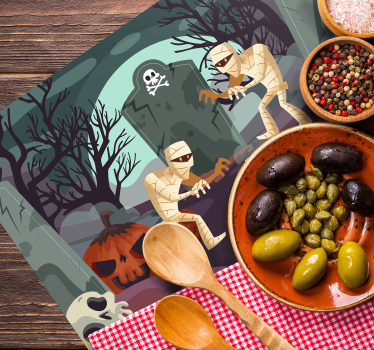 Halloween placemats mummies rising from the grave - TenStickers