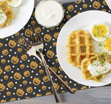 Halloween placemats pumpkin pattern design - TenStickers