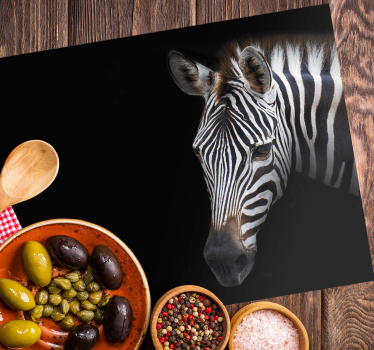Original placemats zebra head close-up - TenStickers