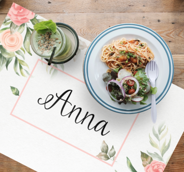Personalised placemats floral customizable placemats - TenStickers
