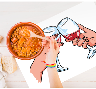 wine lovers restaurant vinyl placemats - TenStickers