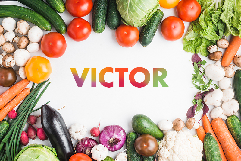 Customisable name with vegetables placemats - TenStickers