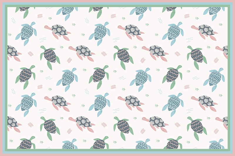 Soft color turtles turtle placemats - TenStickers