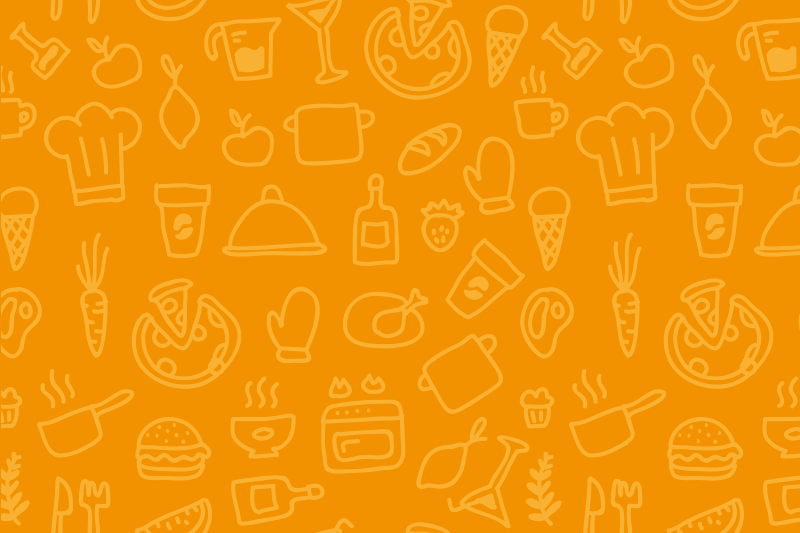 Orange background with cutlery placemats - TenStickers