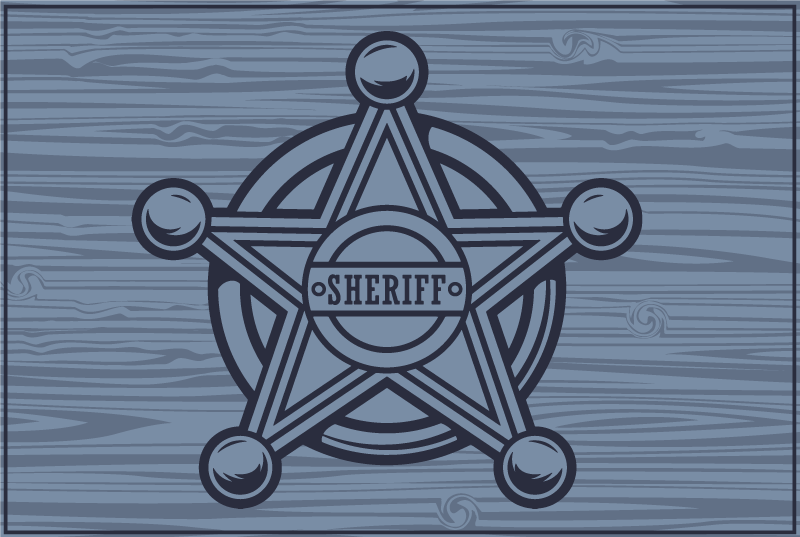 Personalised placemats sheriff star badge - TenStickers