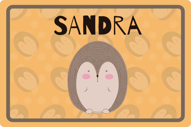 Children placemats with adorable hedgehog artwork - TenStickers