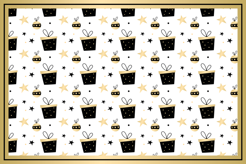 Elegant gift box pattern Christmas placemats - TenStickers