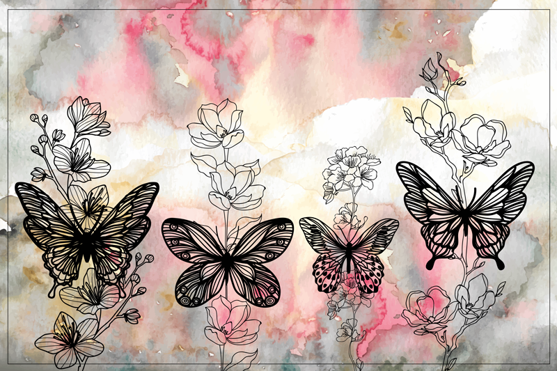 art butterfly butterfly placemats - TenStickers