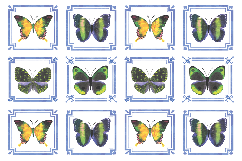 Original placemats butterfly patterned decor - TenStickers