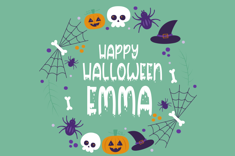 personalized happy halloween Other colors mats - TenStickers