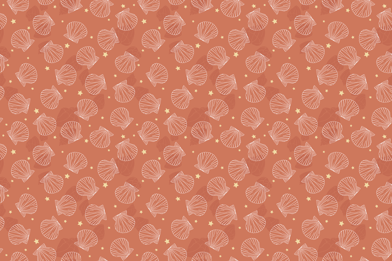 Textured placemats seashell pattern design - TenStickers