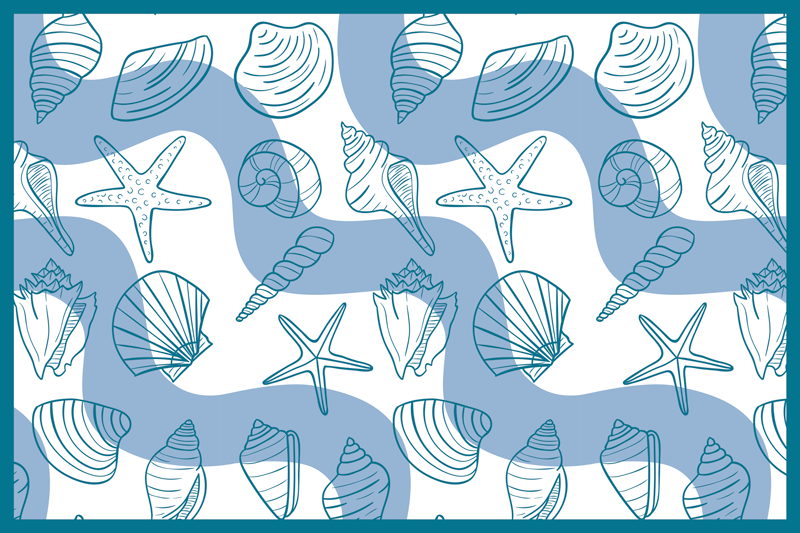 Seashells patterns seashell placemats - TenStickers