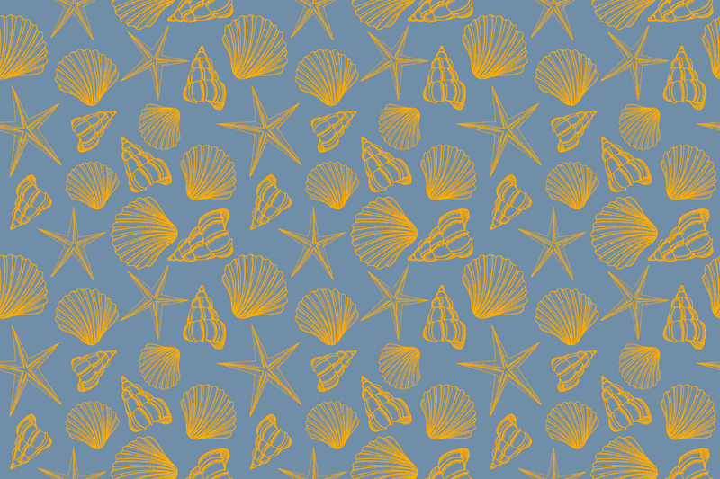 Textured placemats seashell pattern design - TenStickers