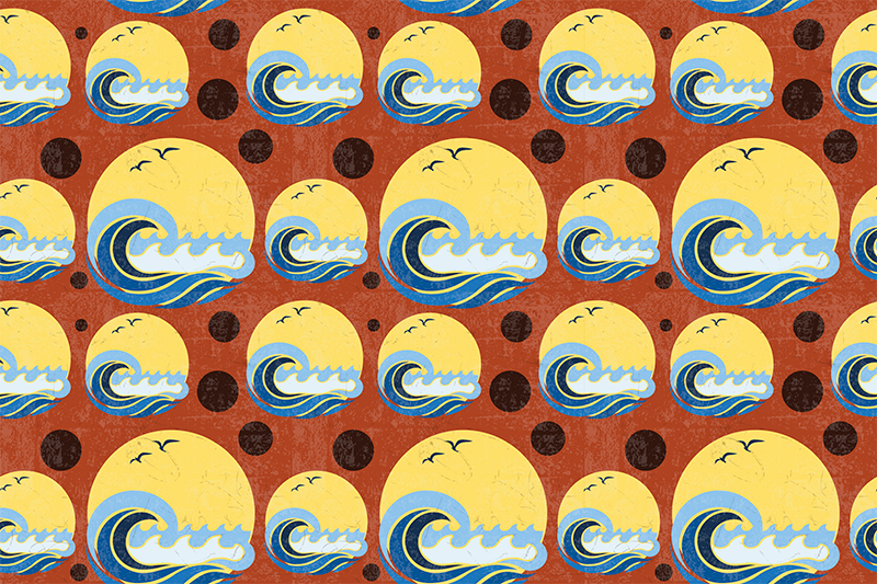 Modern placemats with stylized waves design - TenStickers