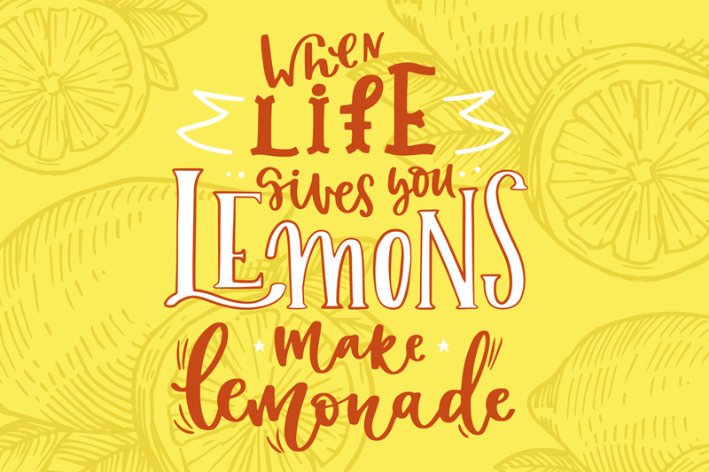 Quote placemats lemons are sour but life is sweet - TenStickers