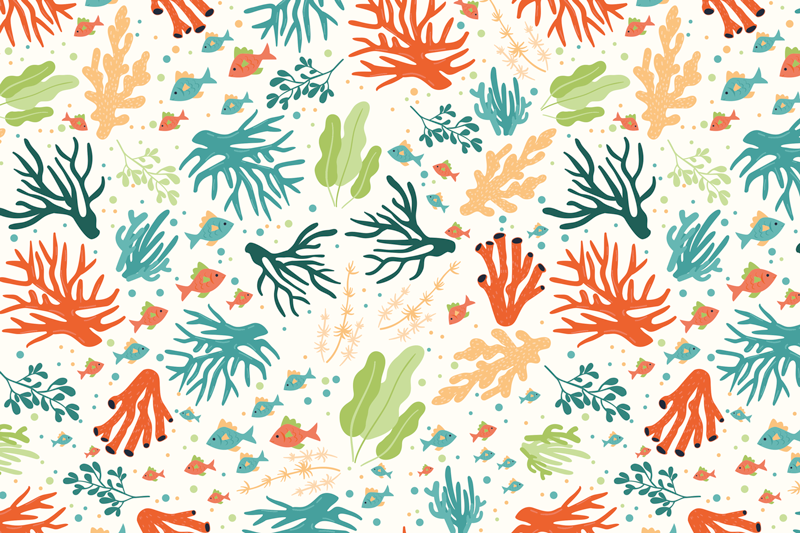 Original placemats vibrant coral design - TenStickers