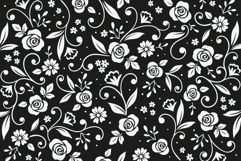 Abstract White flower pattern modern placemats - TenStickers