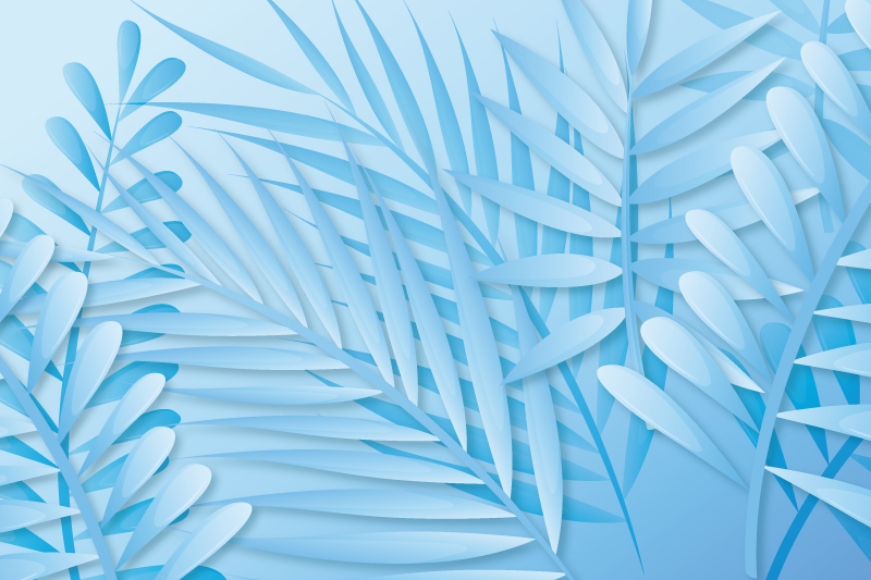 Textured placemats leafy palm design - TenStickers