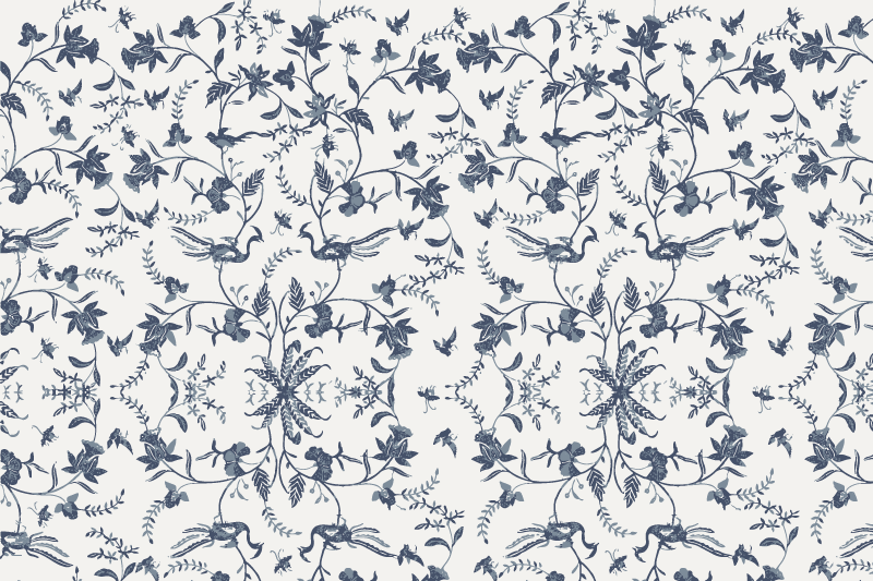Blue flower vines elegant placemats - TenStickers