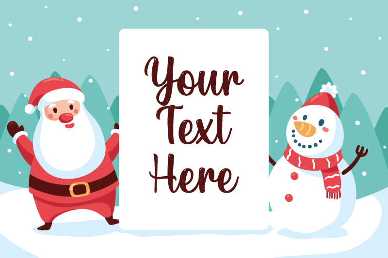 Christmas placemats santa claus and snowman - TenStickers